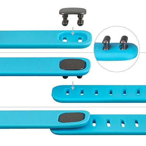 kwmobile 3in1 Set: 3x Sport Ersatzarmband für Fitbit Flex in Schwarz Dunkelblau Anthrazit Innenmaße: ca. 15 – 20 cm – Silikon Armband mit Verschluss ohne Tracker - 9