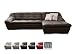 Produktbild Cavadore Leder-Sofa Lucas / L-Sofa in Echtleder mit Steppung / Longchair rechts / Größe: 287 x 81 x 165 (BxHxT) / Leder braun