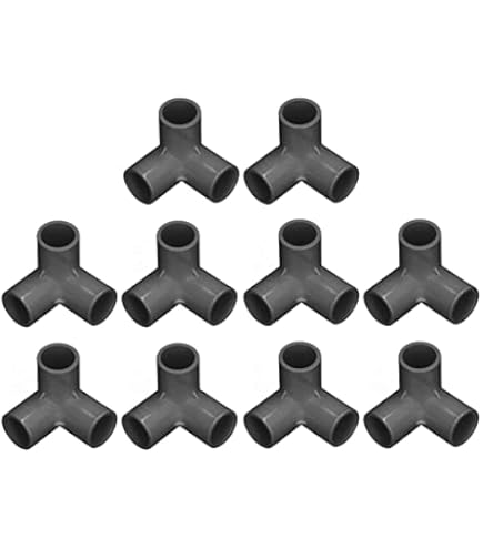 Uxcell 3-Way PVC Elbow Fittings - 25mm Furniture Grade Pipe Connectors, Blue, 5 Pack