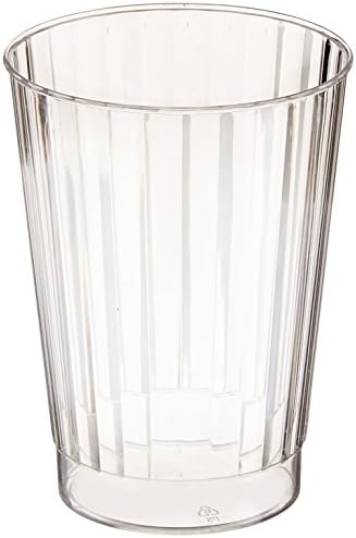Fineline setting - Elegant Hard Plastic Tumblers - Crystal-Look Fluted Design - 12oz (340ml) - Clear - 20 Pieces