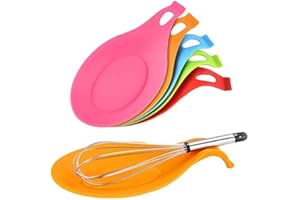 Repose-cuillère de cuisine en silicone 5 pièces, repose-cuillère en silicone, ensemble de repose-cuillère de cuisine en silicone (couleur aléatoire)