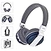 Produktbild samLIKE Kabellos + Verdrahtet Kopfhörer, Noise Reduction 4D Stereo Tragbarer und Faltbarer Headphone Bloothooth Headset für iPhone,Android Smartphones PC und MP3 Players usw ( Blau)