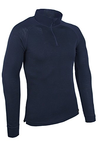 Mountain Warehouse Merino Langärmliger Herren-Pullover mit Rundhalsausschnitt und Reißverschluss Base Layer Thermo Unterwäsche - 3