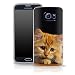 Produktbild OOH!COLOR® Design Case für SAMSUNG GALAXY S5 Hülle ACA029 Rote Katze Tasche Cat lustige Süßigkeiten Print Grafik Schutzhülle Elastisch Cover stylish weiche Etui Muster Motiv Dünne Soft Handyhülle Flexibele TPU-Bumper