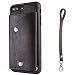 Produktbild Hülle für iPhone 8 Plus,Hülle für iPhone 7 Plus,Homikon PU Leder Hülle Retro Schön Einfaches Geschäft Schutzhülle Brieftasche Ledertasche Bookstyle mit Handschlaufe Lanyard Weiche Slim Fit Bookcase Handyhülle Flip Wallet Case Kunstleder Lederhülle Kratzfeste Flexible Ultra Slim dünne Stoßfeste Schutz Handy Hülle Protective Rundum-schutz Cover Schutz Rückschale mit Standfunktion Kredit Kartenfächer Tasche Etui für Apple iPhone 7 Plus/8 Plus - Braun