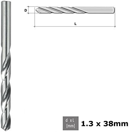Quality Drill Bit For Metal HSS 1.3 x 38mm pack of 10
