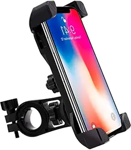 Universal Bike Scooty Motorcycle Cycle Mount Holder Bracket 360 Degree Rotate for Phone Mobile Bicycle Handlebar Phone Holder Cradle Clamp Rotation for Any Size Phone Holder