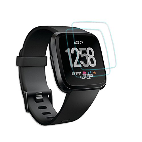 Preisvergleich Produktbild Qianyou [2 Stück] Displayschutz Fitbit Versa, Fitbit Versa Schutzfolie Displayschutzfolie 9H Härte Kratzfest 99% Hohe Transparenz 9H Härte Blasenfrei Tempered Glas für Fitbit Versa Panzerglasfolie