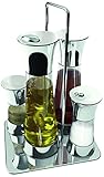 Elegancia contemporánea. Bugatti Acqua - Aceitera, vinagrera, salero y pimentero (en Soporte)