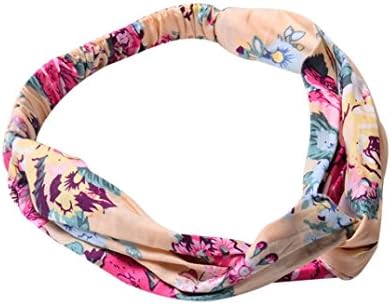 Sansee Fashion Women Yoga Elastic Turban Floral Twisted Knotted Hair Band Beach Tiara Crown hair headbandHeadband (Colour A)