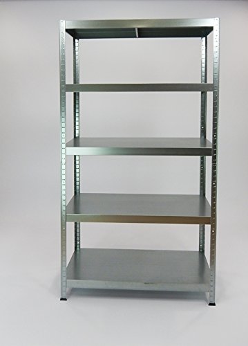 Metallregal 180 x 90 x 40 mit 5 Metallböden drutal weiß oder verzinkt, silber - 2