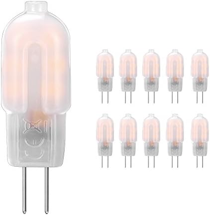 Velouer Pack of 10 G4 LED Bulbs 12V AC/DC 3W to 30W Halogen Warm White Indoor