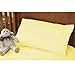 Childrens Pure 100% Cotton Cot / Cotbed Pastel Yellow Pillowcase and Hollowfibre Pillow Set