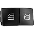 DRBIT 2Pcs Window Switch Button Cover for Mercedes-Benz C-Class (W204) 2008-2012 for Mercedes-Benz E-Class (W212) 2010-2012 for Mercedes-Benz GLK-Class (X204) 2009-2012 Driver Window Switch Button Cov