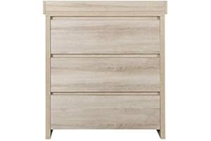 Tutti Bambini Nursery Modena Changing Unit - Three Spacious Full-Length Drawers - Oak Finish