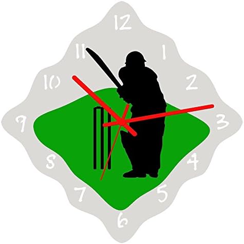 Euphyllia-Sports Cricket Theme Wall Clock 32cm (e9606cric)