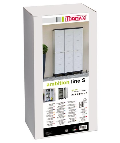 TOOMAX Z207R027 Kunststoffschrank Ambition Line S, 3 Türen – Art 207, grau - 3