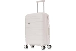 1990S Maleta Grande expandible Polipropileno 75cm para 25kg (117L)| Maleta Semirigida Extensible con 4 Ruedas Giratorias y Candado Incrustado (Blanco)