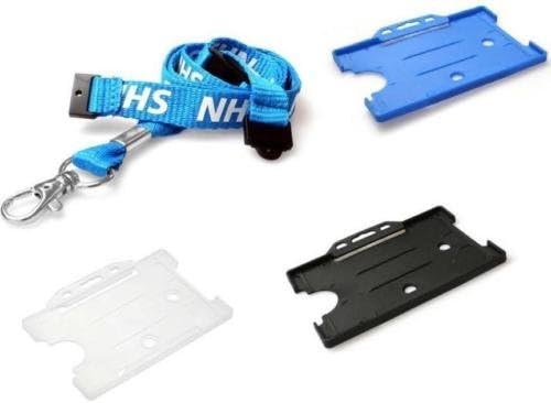 NHS Double Breakaway Lanyard with choice of I.D Card Holder colour (Opaque)