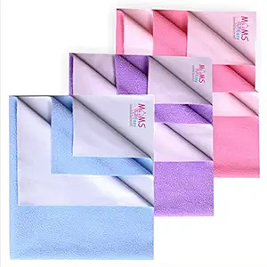 MOMSEASY New Born Baby Drysheet Urine Sheet for Bed Protect, Baby Dry Mats Waterproof, Baby Dry Mattress and Baby Asseceries from New Born Baby Combo (S.Blue, Lilac, Pink)