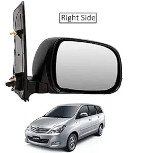 DECAR ISM-T1 Plastic, Glass Right Side Door Rear View Mirror for Toyota Innova T-1 Manual (Black)