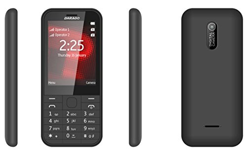 Darago 225 Dual Sim Dual Standby 2.8 Inch Big Screen Wireless FM Keypad Feature Rich Bar Phone Mobile (Black) RS.1199 (52.00% Off) - Amazon