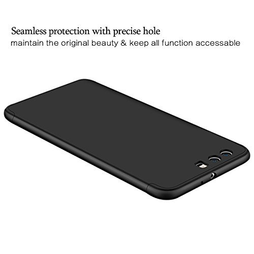 Carcasa Huawei P10Plus  Qissy   3 in1 Todo incluido Anti-Scratch Anti-huella dactilar a prueba de choque 360 PC Protective Case Cover Skin para Huawei P10 Plus  negro 