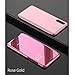 Produktbild Sycode Spiegel Hülle für Huawei P Smart,Flip Schutzhülle für Huawei P Smart,Volle Ecke Schütz Case für Huawei P Smart,Luxus Stilvoll Edel Cool Männer Frauen Screen Protector Roségold Slim Fit Clear Standing View Mirror Cover Metall-Galvanotechnik Faltbar Bookstyle Beirftasche Cover Tasche Shell für Huawei P Smart-Roségold Mirror