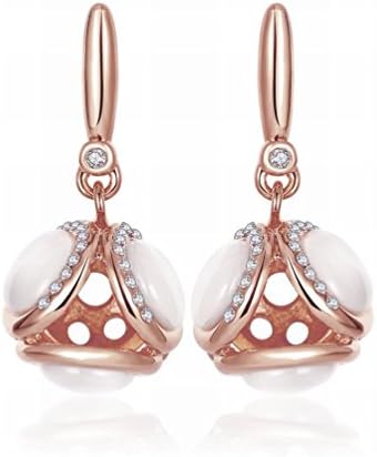 JJHVUGI Europe and the United States Popular Personality Geometric Noble and Elegant Ms. Ms. Earrings / Stainless Steel / Anti-allergic / Silver Flashing / Diamonds / Pearl Earrings,A