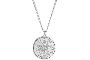 VASSAGO Vintage Judía Esotérica Tetragrammaton Collar de acero inoxidable Pentagrama Talismán Nombre de Dios Colgante Joyería para Hombres Mujeres