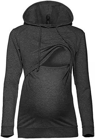 Happy Mama Boutique Women's Maternity Nursing Jersey Sweeathirt Hoodie 272