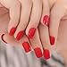 Bling Art False Nails French Manicure Matte Red Full Cover Medium Tips UK