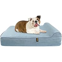 [Gesponsert]KOPEKS Groß Hundebett für L Hunde Orthopädischer Schaumstoff mit Formgedächtnis 91 x 71 x 15 (cm) Plus das Kissen - Grau - L Dog Bed Grey