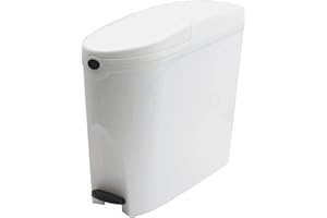 Pro-Kleen Sanitary Bin 20L Slimline Washrooms Toilets Hygienic Disposal Pedal Container Bins for Female Ladies And Baby Hygiene Products - 20 litres White