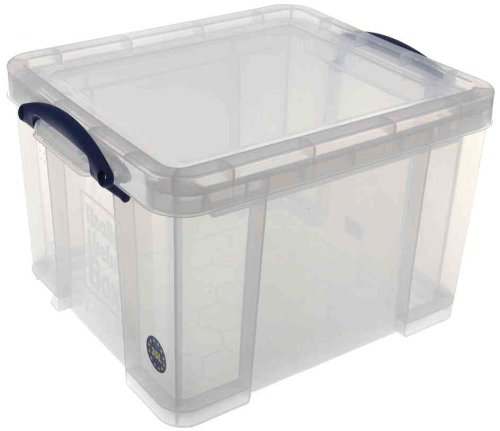 Really Useful 35C Kunststoff-Aufbewahrungsbox leicht robust stapelbar 35 Liter 480 x 390 x 310 mm transparent