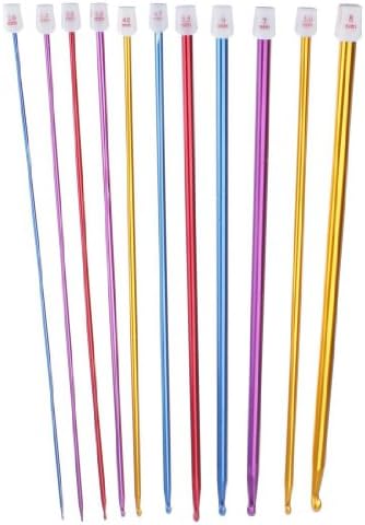 87_Only 11Pcs 2-8mm 10.6" Multicolour Aluminum TUNISIAN/AFGHAN Crochet Hook Knit Needles