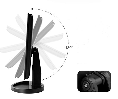 MILKIRAY Schwarz 180° Kosmetikspiegel LED Beleuchtung Beleuchtet 10 fach vergrößerung Tischspiegel Make up Spiegel Touch Switch 16 LED DE - 4
