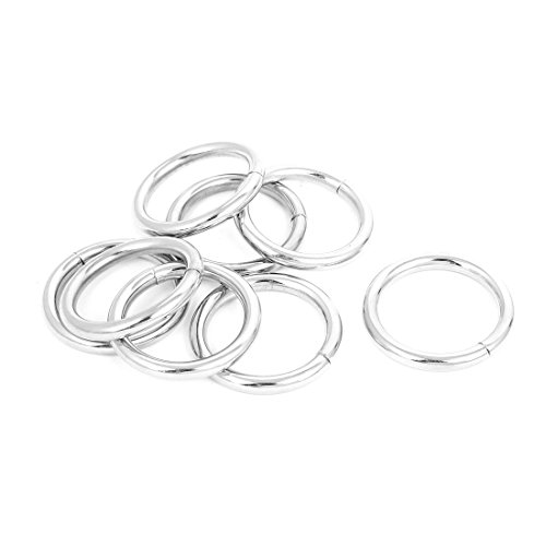 Sourcingmap® Metall O Shaped Handtasche Rucksack Ring Schnalle 33 mm 8 Stück Silber Ton