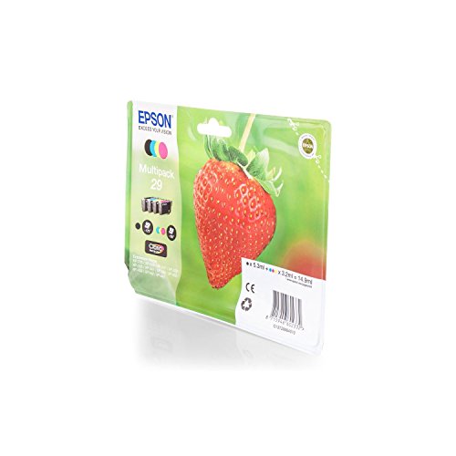 1x Original Epson Multipack C13T29864010 T2986 T 2986 für Epson Expression Home XP 335 - BK, Cy, Ma, Ye - Füllmenge: BK ca. 5,3ml / Farben ca. 3,2ml