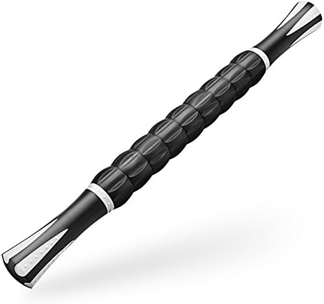 Murlien Massage Roller Stick, Massage Tool for Muscle Soreness, Cramping and Tightness, Myofascial Release, Trigger Point Therapy, Legs Lactic Acid Recovery, Suitable for Fitness, Warm-up and Relaxation - 18" Black and White