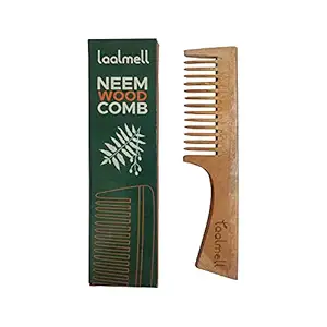 Taal Mell Neemwood Dual Tooth Comb for Men and Women Hairs (Handle Comb)