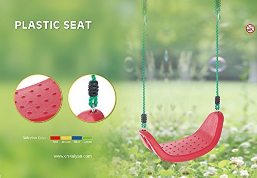 Outdoor Rope Swing Seat Set Kids Garden Toy Children's Plastic Tree Swing Children (Red)