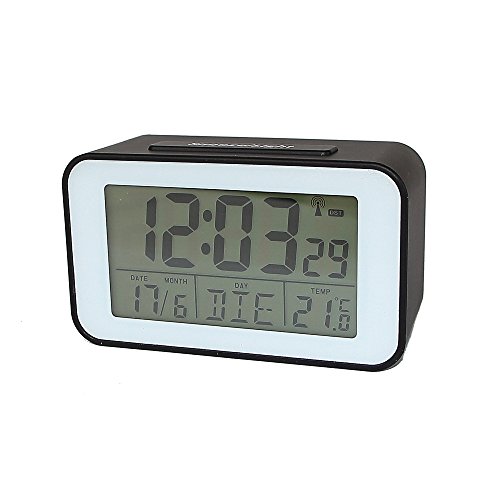 Funkuhr mit Thermometer Funkwecker Wecker Uhr Tischuhr (4491S) - 4