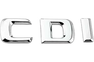 AUTOZOCO Emblème adhésif métallique CDI, badge CDI compatible avec Mercedes, autocollant CDI, plastique, argenté finition brillante