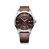 Victorinox Herren Analog Quarz Uhr mit Leder Armband 241766