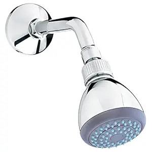 Parryware T9927A1 Brass Chrome Plated Single Flow Overhead Shower with Arm and Wall Flange (Silver)