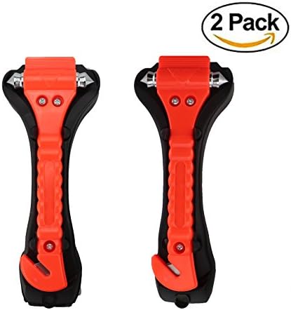 Car Safety Window Hammer Set, Emergency Vehicle Escape Tool with Car Glass Breaker and Seat Belt Cutter-2Pcs