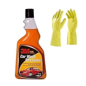 3M India Car/Bike Care Shampoo 500ml with Rubber Glove