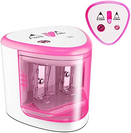 Oureili Battery Operated Electric Pencil Sharpener Colored Pencils Sharpener automatic pencil cutter for kids, adults, artists, or sharpeners for pencils, office professional pencil sharpener (Pink)