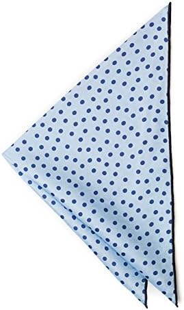 Silk Pocket Square - 100% Silk (Light Blue &amp; Dark Blue Polka Dots) 